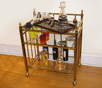 t030 brass bar cart