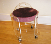 t070 lucite vanity stool