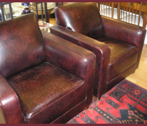 t103 vintage leather club chairs