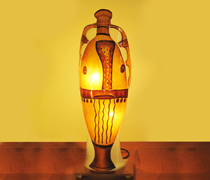 t103 vintage cast glass bottle form table lamp